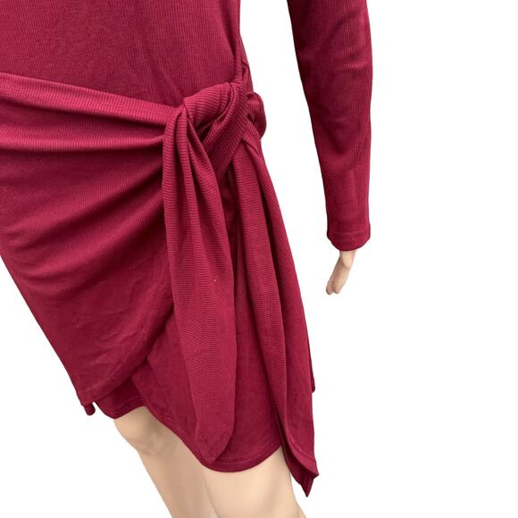 Betianro Ribbed Tie Waist Mini Dress, Size M, Bodycon Ruched T-Shirt Dress NWT - Picture 5 of 7